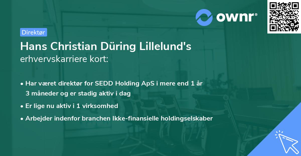 Hans Christian Düring Lillelund's erhvervskarriere kort