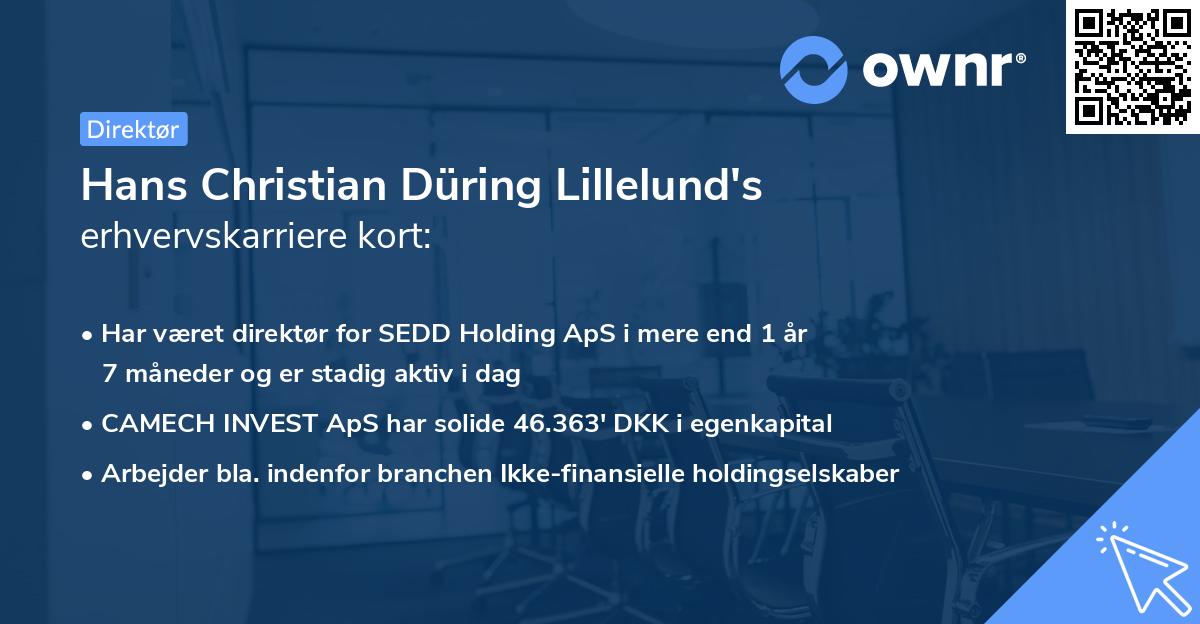 Hans Christian Düring Lillelund's erhvervskarriere kort