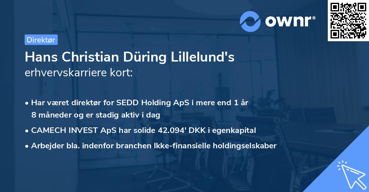 Hans Christian Düring Lillelund's erhvervskarriere kort