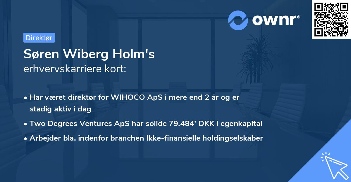 Søren Wiberg Holm's erhvervskarriere kort