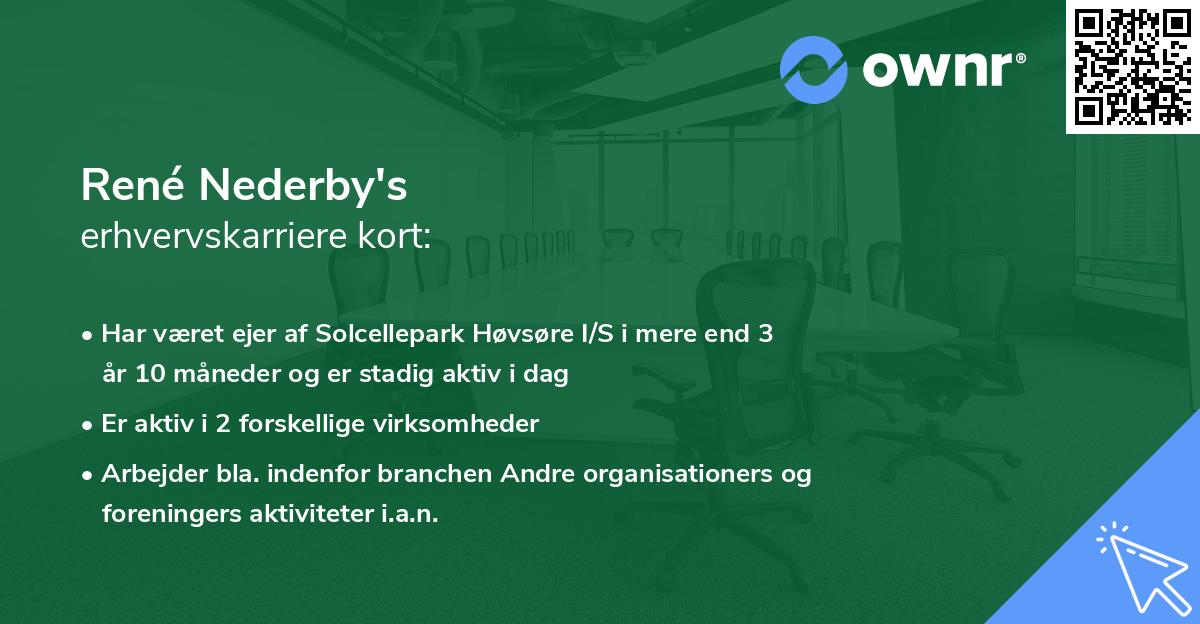 René Nederby's erhvervskarriere kort