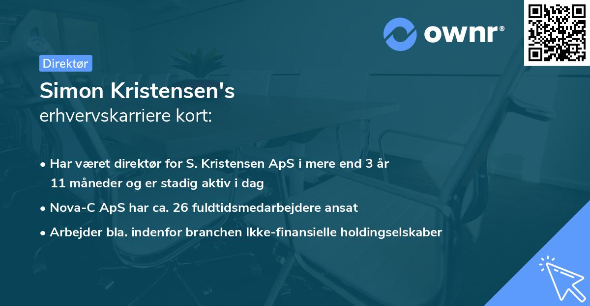 Simon Kristensen's erhvervskarriere kort