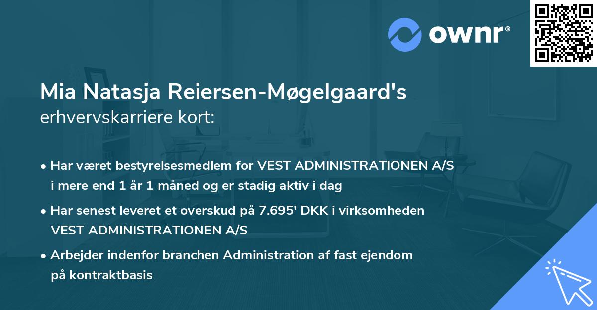 Mia Natasja Reiersen-Møgelgaard's erhvervskarriere kort