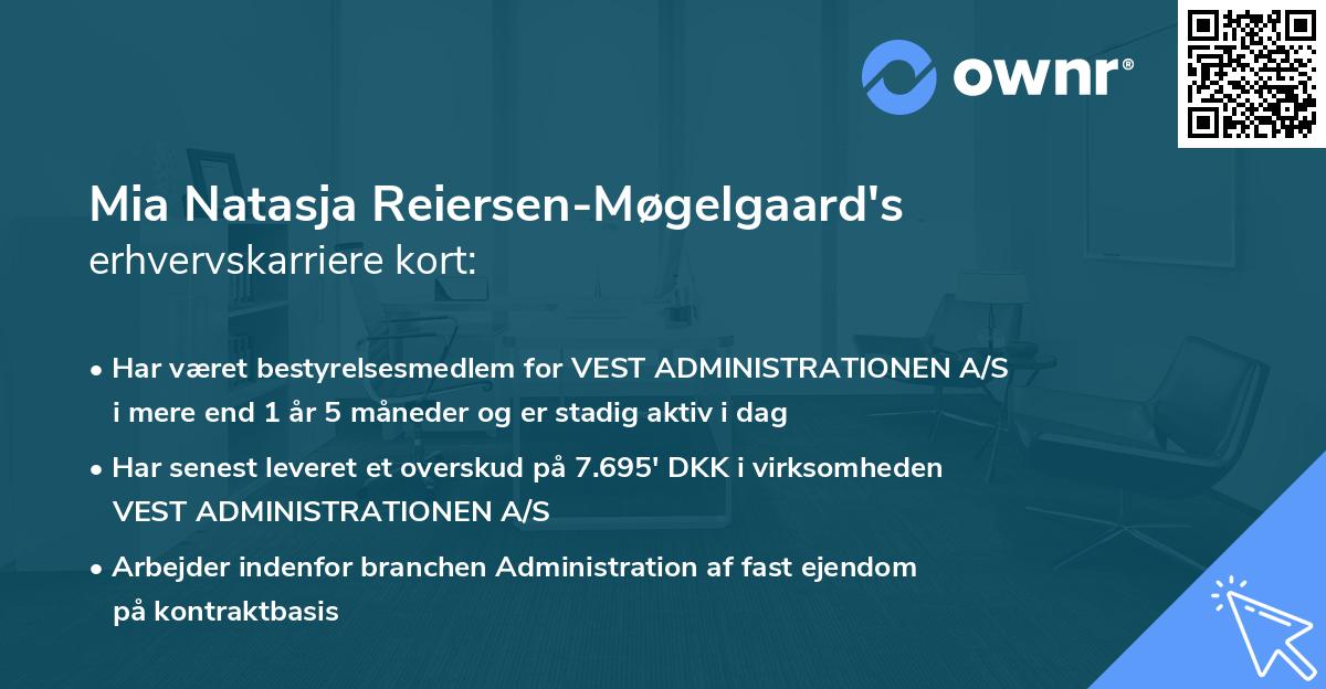 Mia Natasja Reiersen-Møgelgaard's erhvervskarriere kort