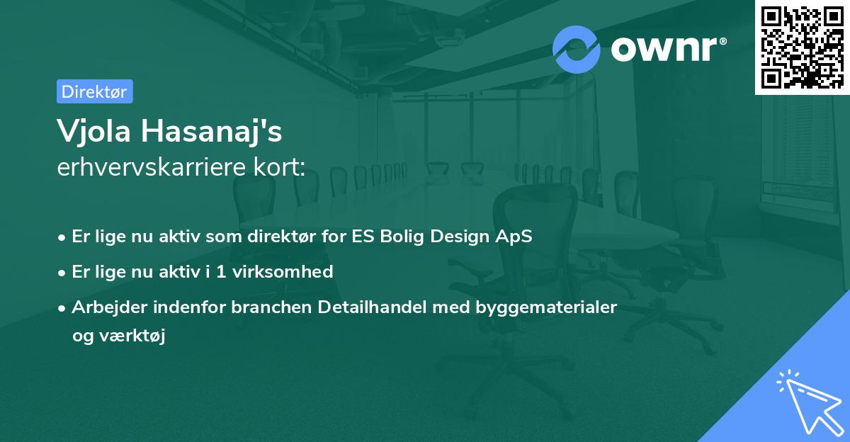 Vjola Hasanaj's erhvervskarriere kort