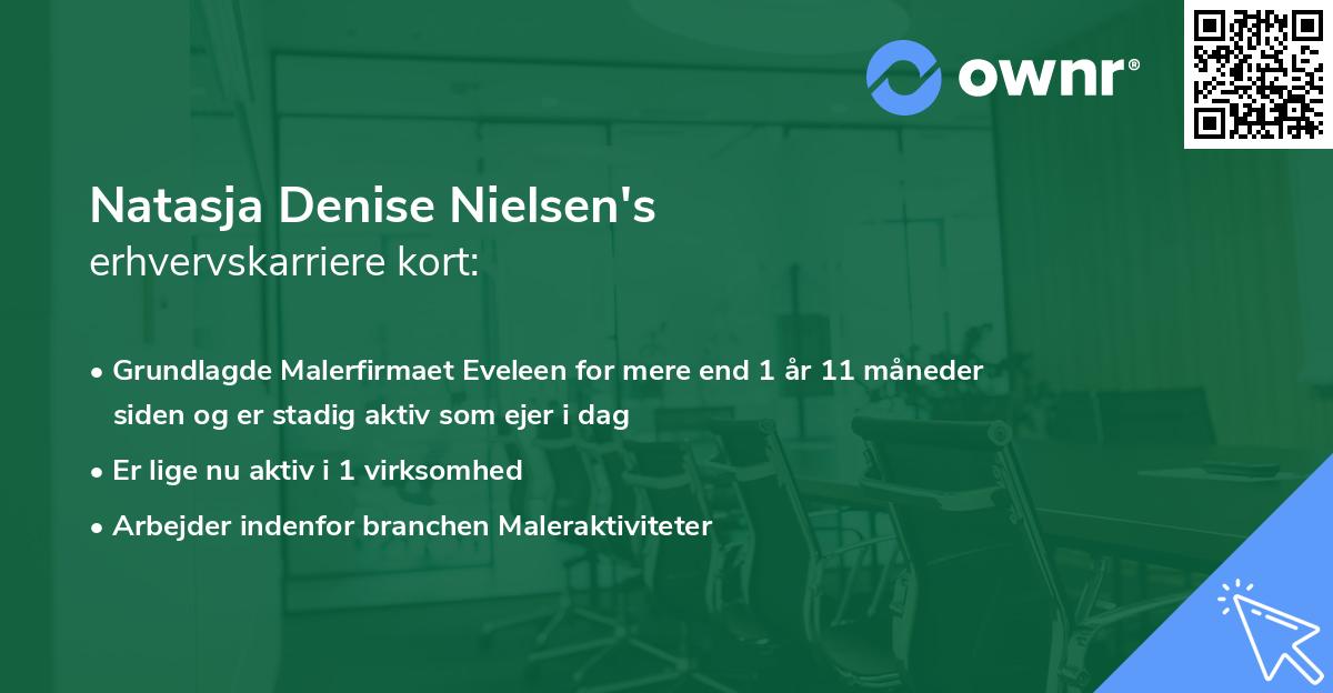Natasja Denise Nielsen's erhvervskarriere kort