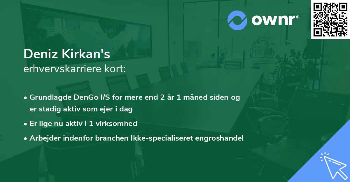 Deniz Kirkan's erhvervskarriere kort