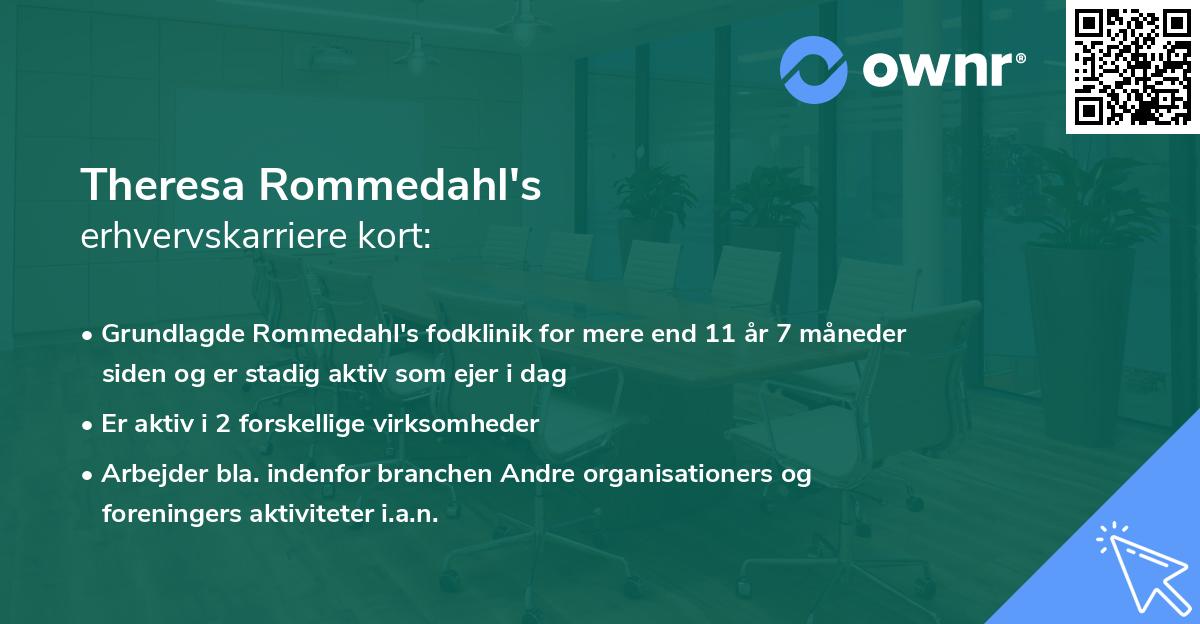 Theresa Rommedahl's erhvervskarriere kort