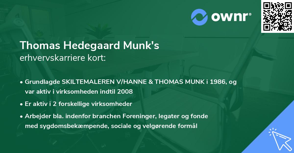 Thomas Hedegaard Munk's erhvervskarriere kort
