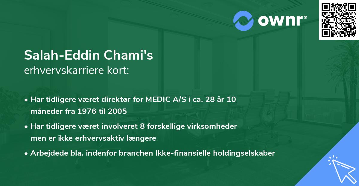 Salah-Eddin Chami's erhvervskarriere kort