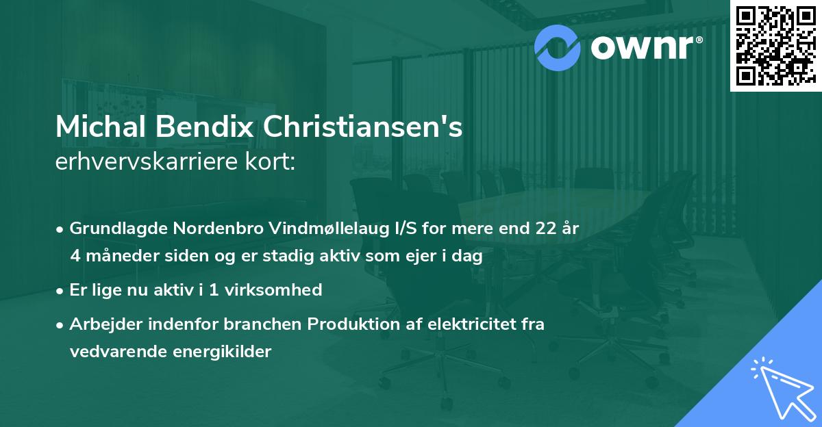 Michal Bendix Christiansen's erhvervskarriere kort