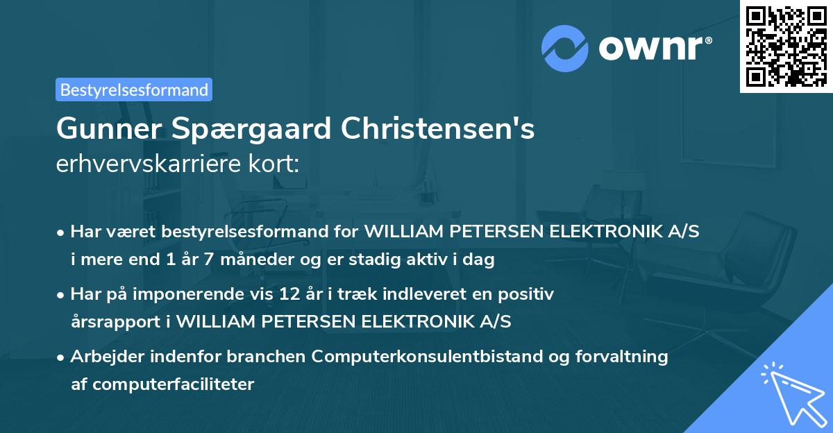 Gunner Spærgaard Christensen's erhvervskarriere kort