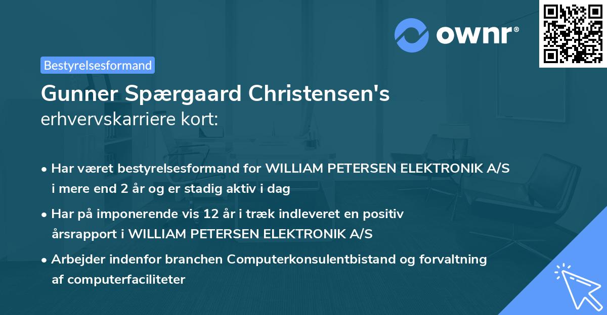 Gunner Spærgaard Christensen's erhvervskarriere kort