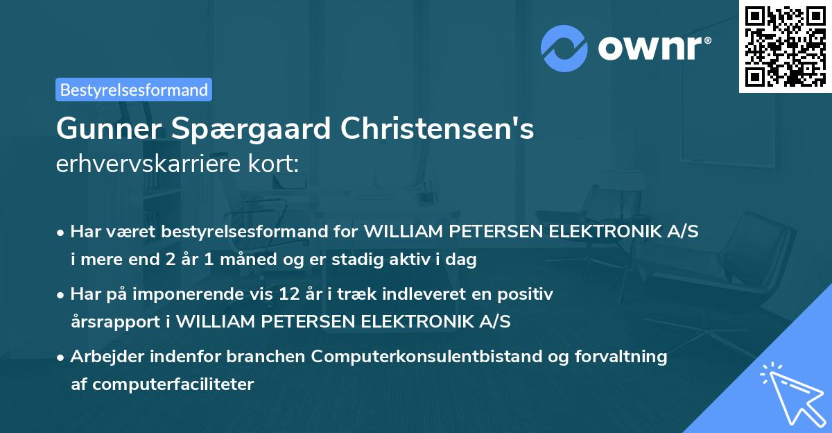 Gunner Spærgaard Christensen's erhvervskarriere kort
