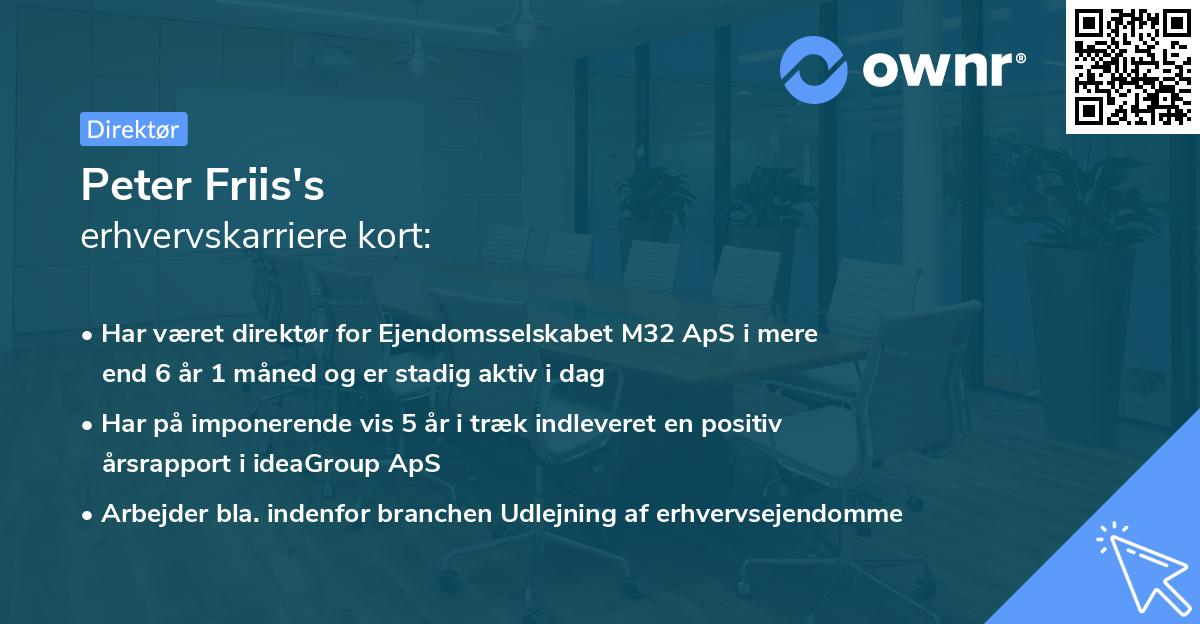 Peter Friis's erhvervskarriere kort