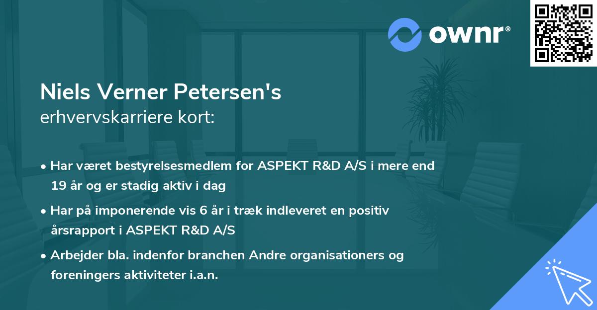 Niels Verner Petersen's erhvervskarriere kort