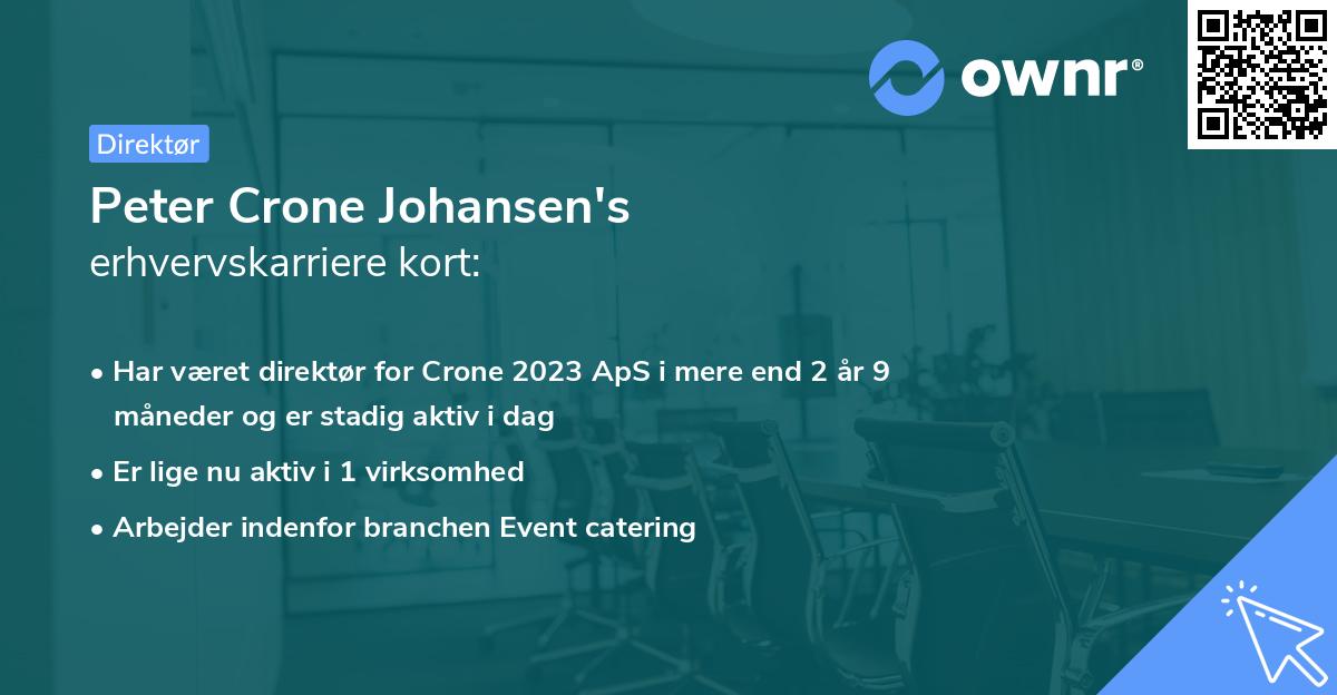 Peter Crone Johansen's erhvervskarriere kort