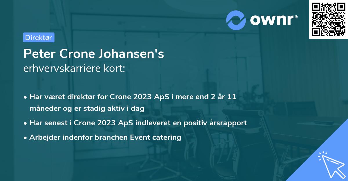 Peter Crone Johansen's erhvervskarriere kort