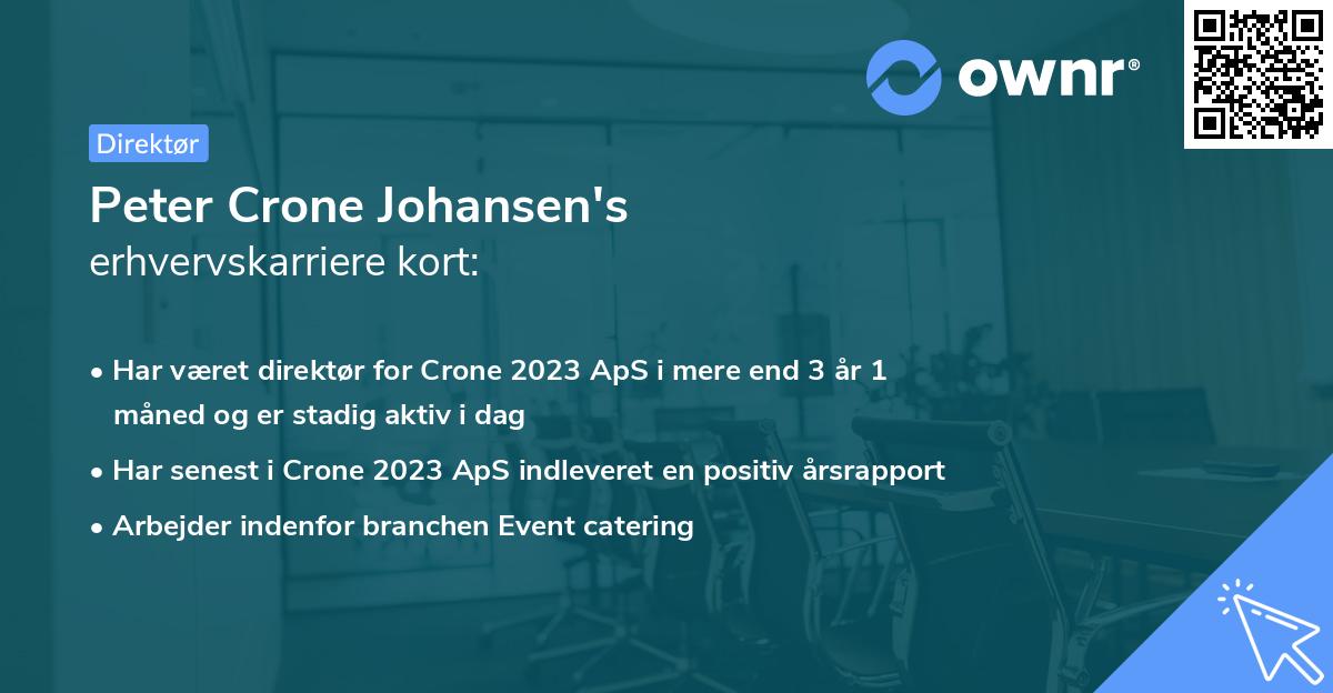 Peter Crone Johansen's erhvervskarriere kort