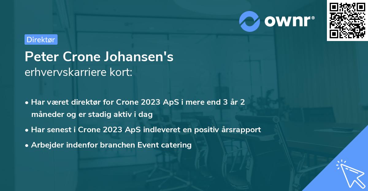 Peter Crone Johansen's erhvervskarriere kort