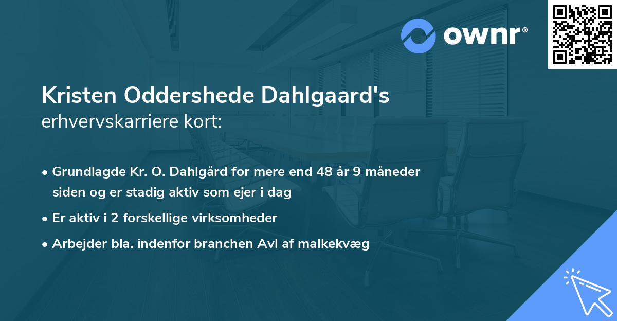 Kristen Oddershede Dahlgaard's erhvervskarriere kort