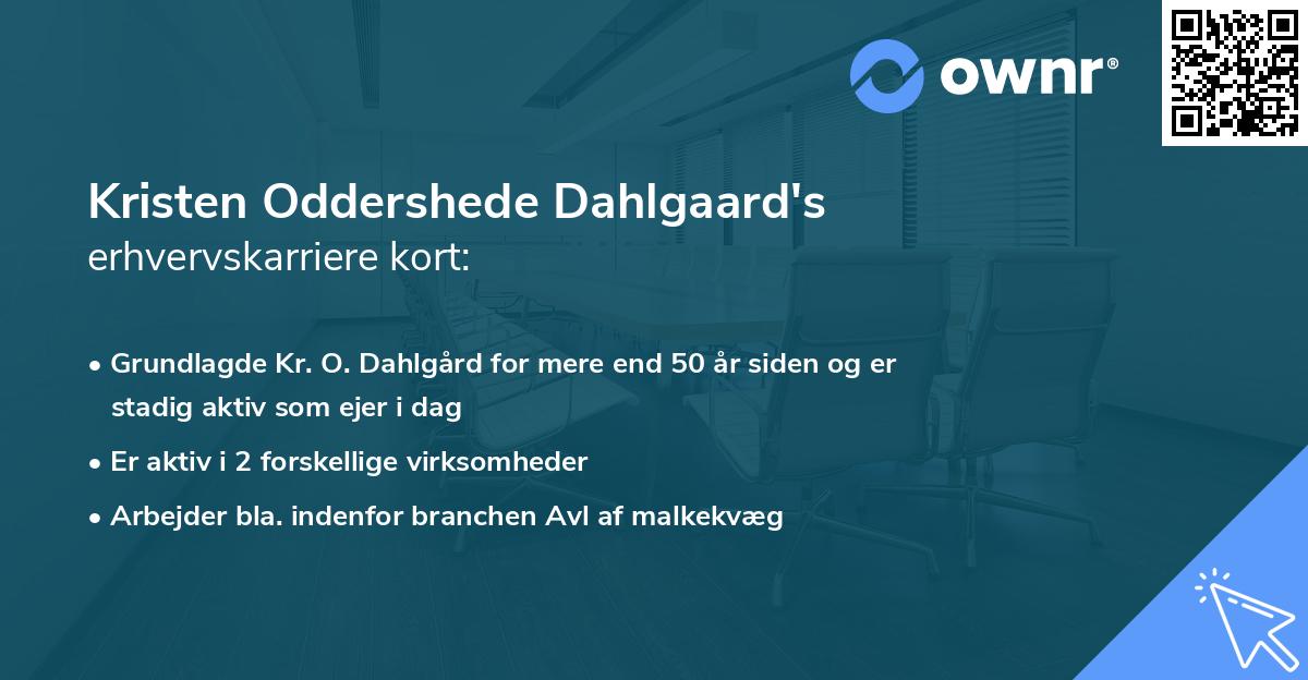 Kristen Oddershede Dahlgaard's erhvervskarriere kort