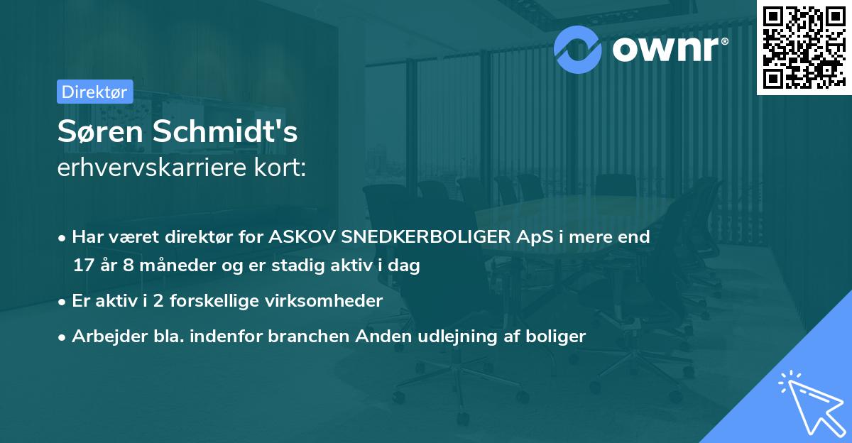 Søren Schmidt's erhvervskarriere kort