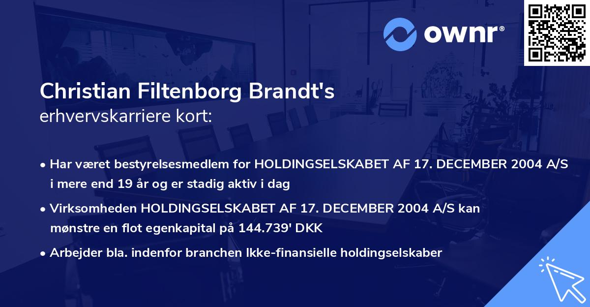 Christian Filtenborg Brandt's erhvervskarriere kort