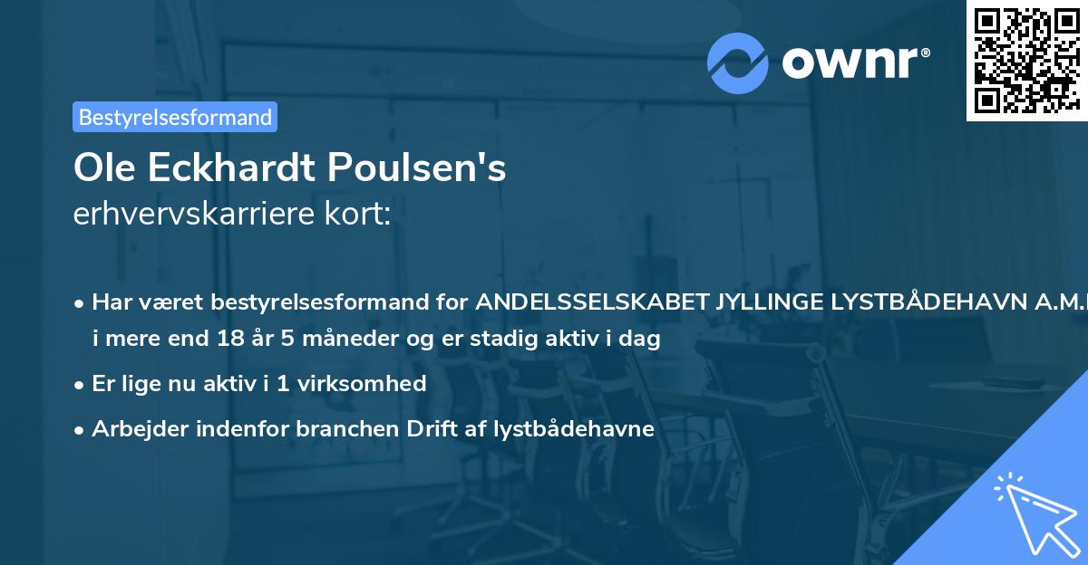 Ole Eckhardt Poulsen's erhvervskarriere kort
