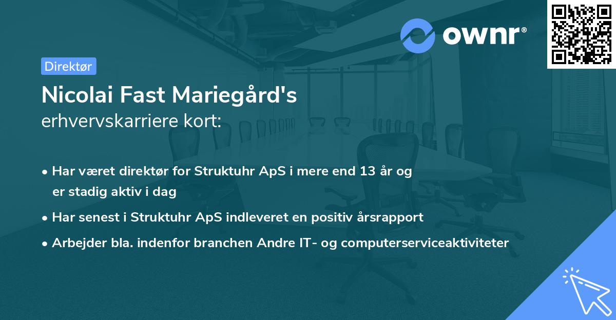 Nicolai Fast Mariegård's erhvervskarriere kort