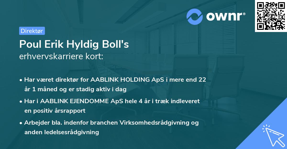 Poul Erik Hyldig Boll's erhvervskarriere kort