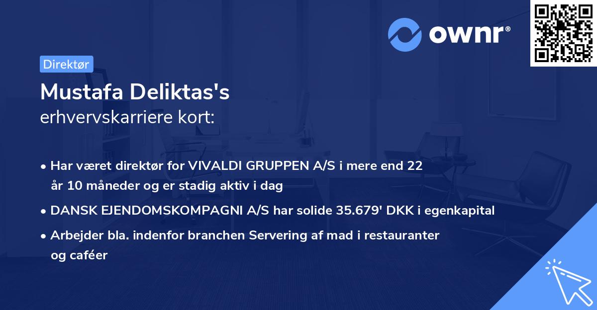 Mustafa Deliktas's erhvervskarriere kort