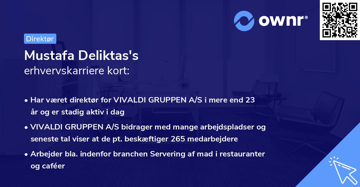 Mustafa Deliktas's erhvervskarriere kort