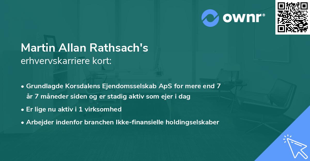 Martin Allan Rathsach's erhvervskarriere kort