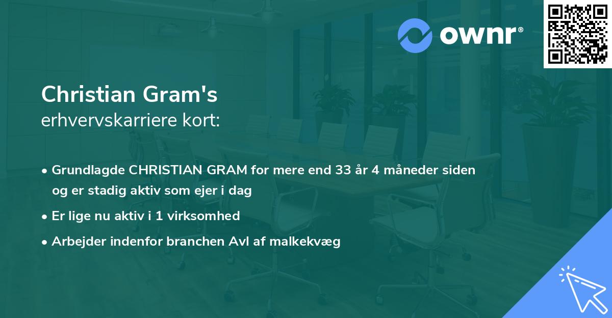 Christian Gram's erhvervskarriere kort