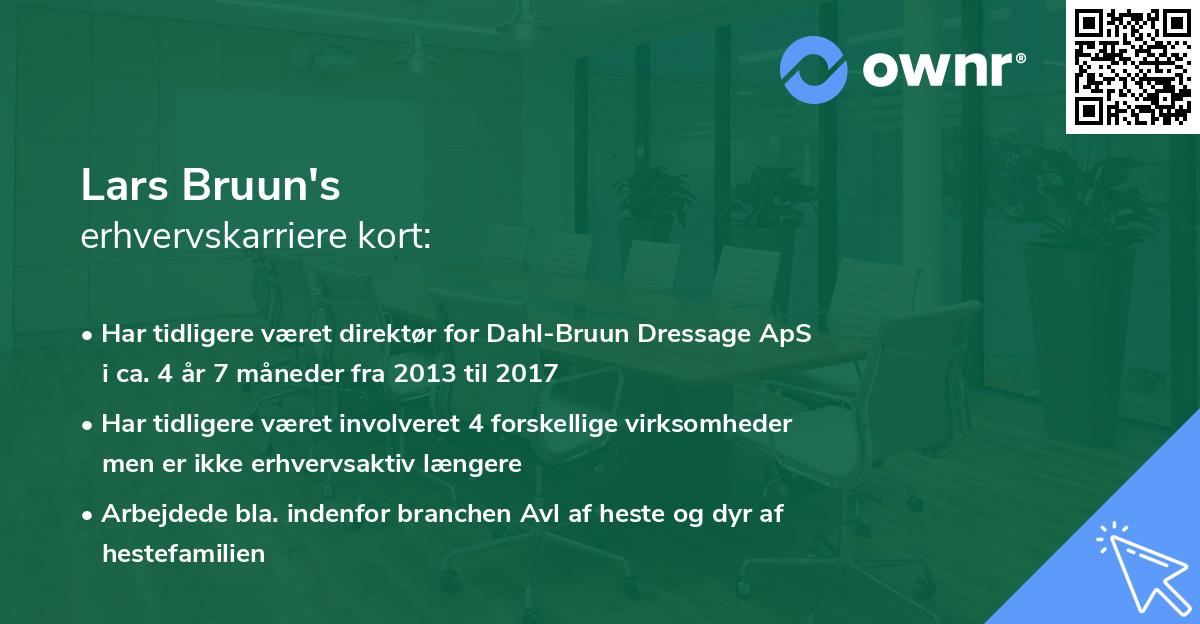 Lars Bruun's erhvervskarriere kort