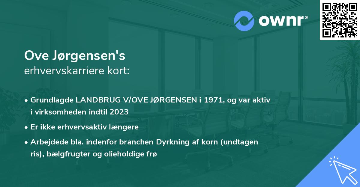 Ove Jørgensen's erhvervskarriere kort
