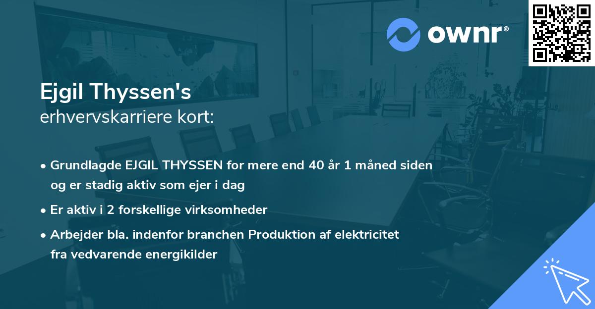 Ejgil Thyssen's erhvervskarriere kort