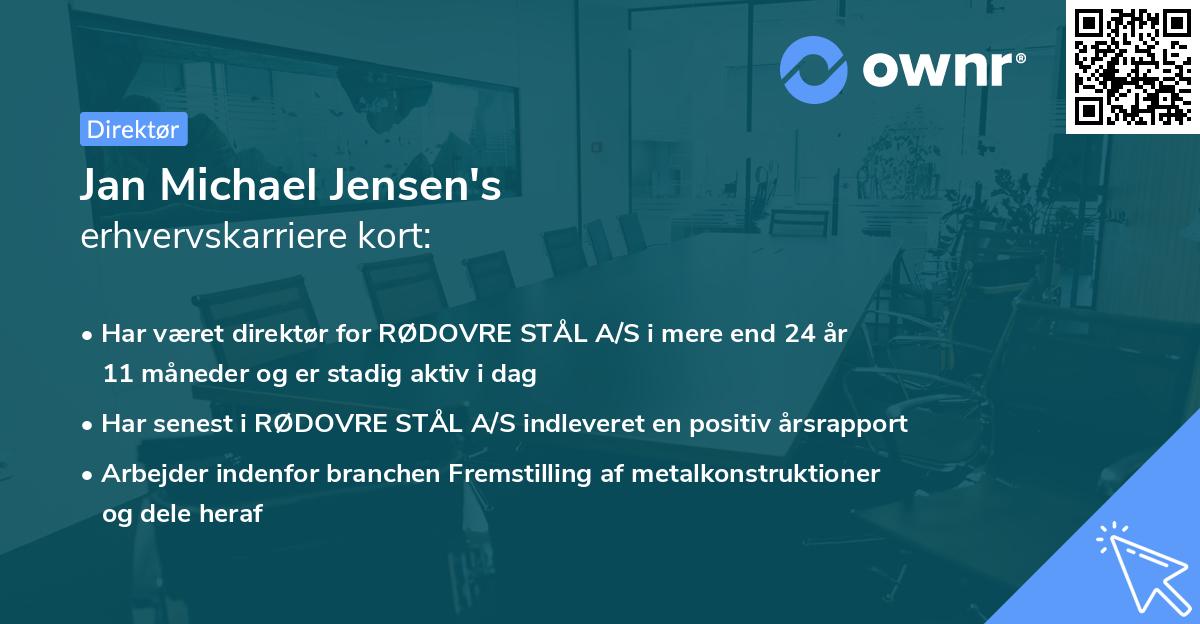 Jan Michael Jensen's erhvervskarriere kort
