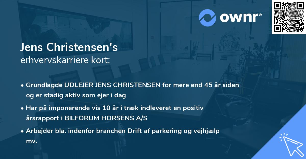 Jens Christensen's erhvervskarriere kort