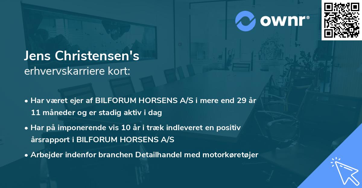 Jens Christensen's erhvervskarriere kort