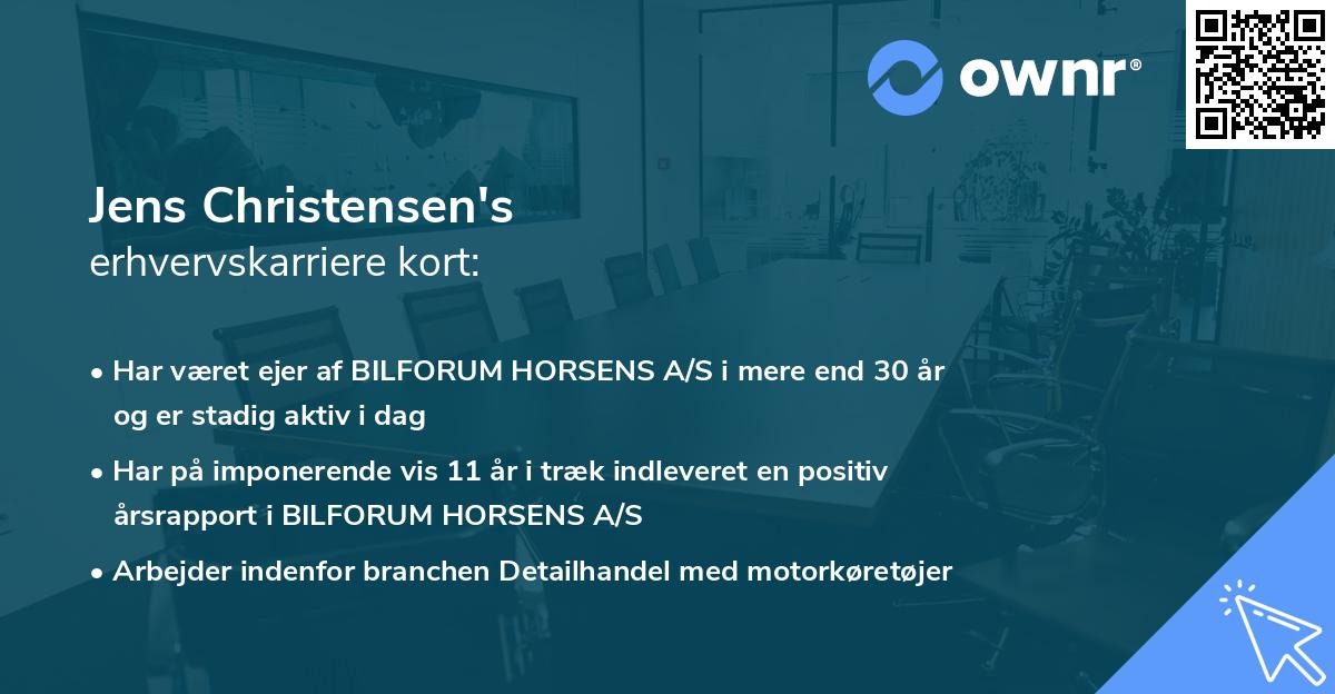 Jens Christensen's erhvervskarriere kort