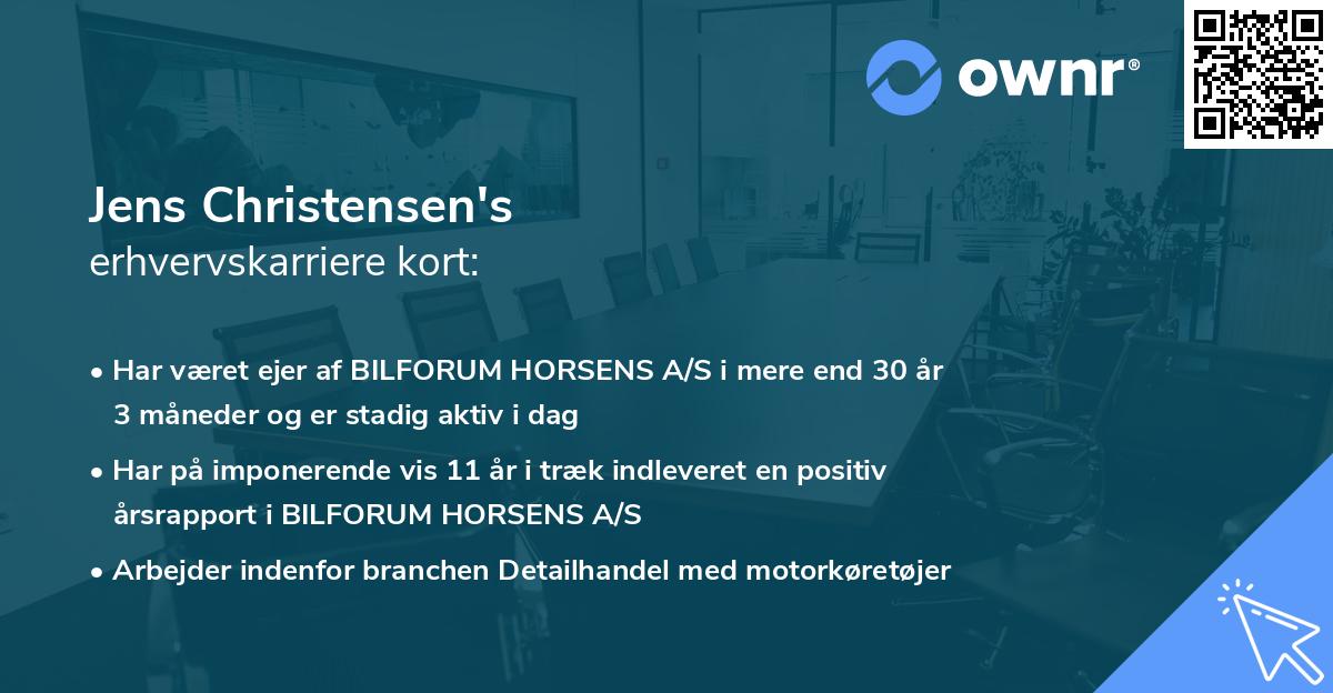 Jens Christensen's erhvervskarriere kort