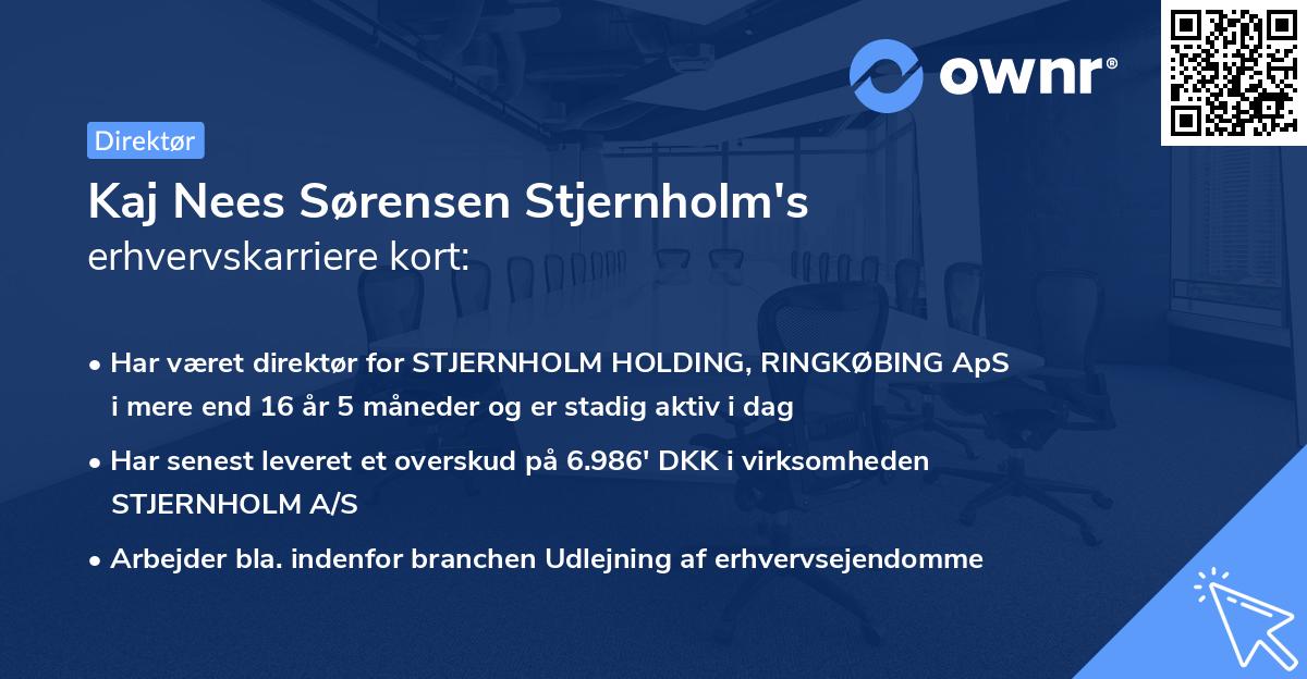 Kaj Nees Sørensen Stjernholm's erhvervskarriere kort