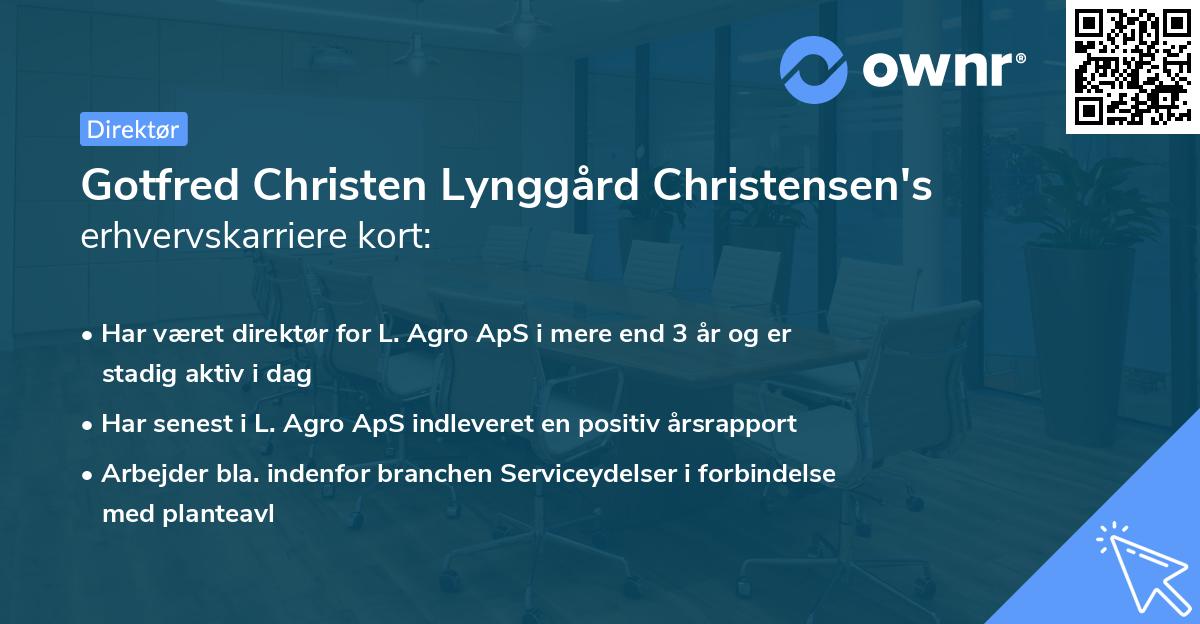 Gotfred Christen Lynggård Christensen's erhvervskarriere kort