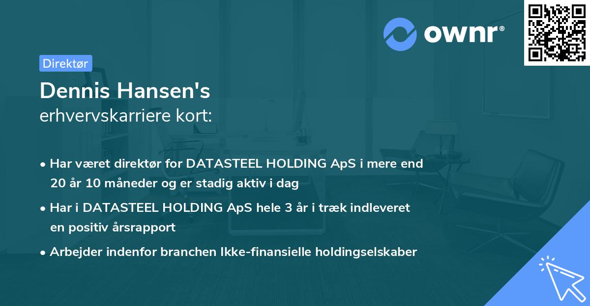 Dennis Hansen's erhvervskarriere kort