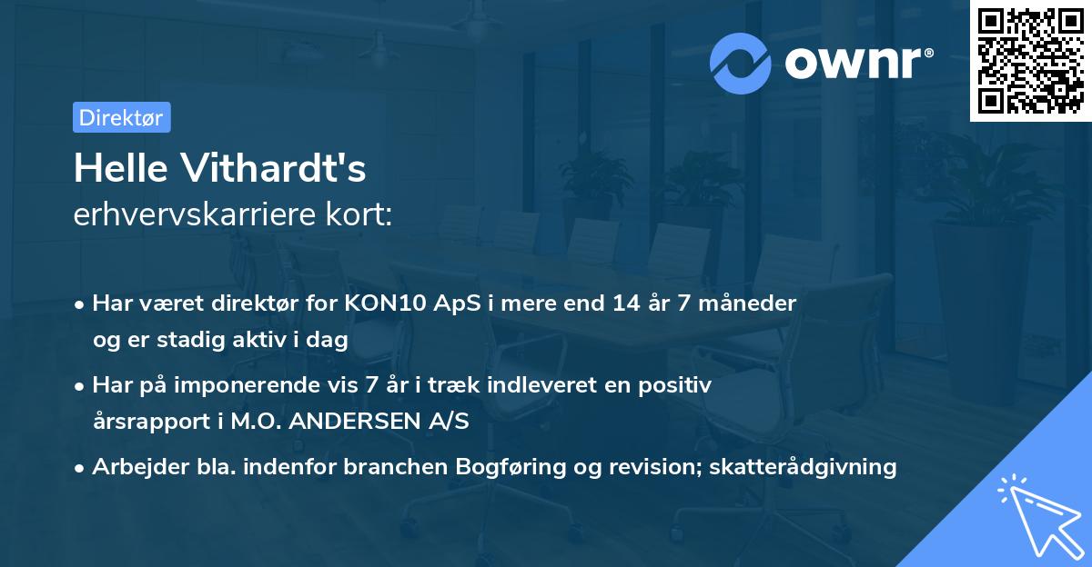 Helle Vithardt's erhvervskarriere kort
