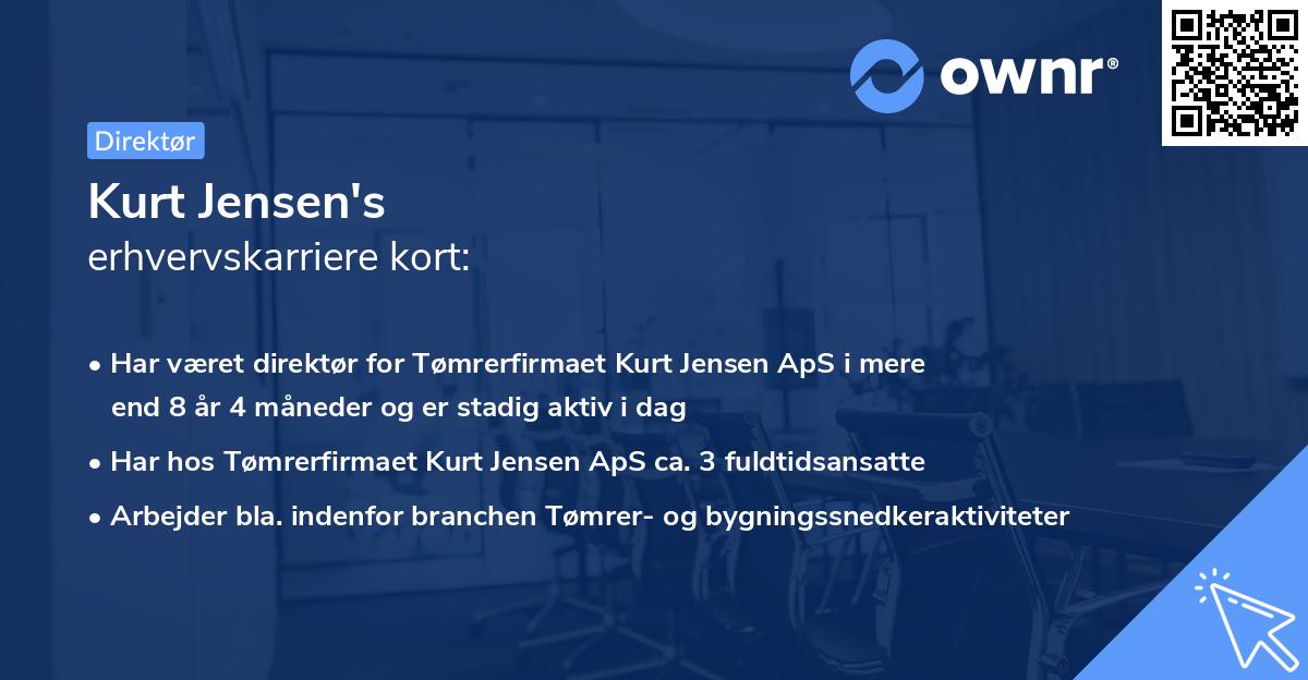 Kurt Jensen's erhvervskarriere kort