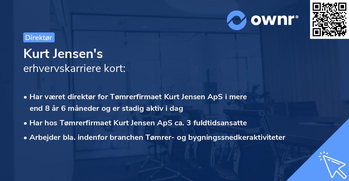 Kurt Jensen's erhvervskarriere kort