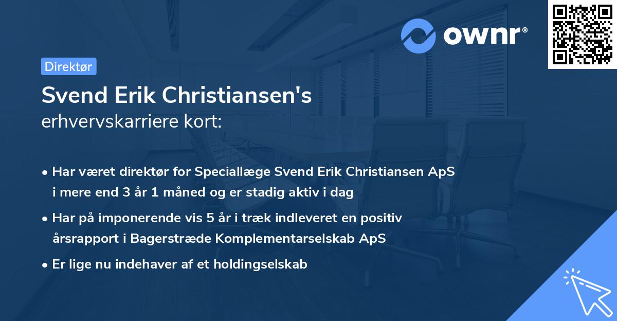 Svend Erik Christiansen's erhvervskarriere kort